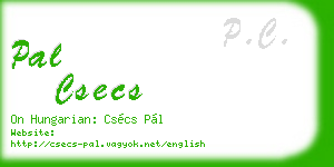 pal csecs business card